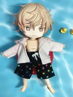 フード付き前開きパーカーと水着セット☆レインボー星柄☆ねんどろいどどーる服