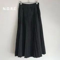 N.O.R.C プリーツスカート ドット ブラック