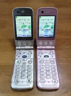 【2台セット】F882iES FOMA らくらくホン ゴールド/ピンク