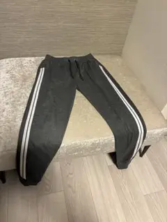 グレー サイドストライプ ジャージパンツ XL