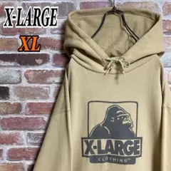 《超レア》x-large エクストララージ ビックロゴ パーカー☆XL ベージュ