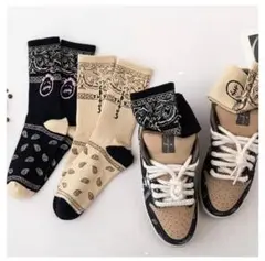⭐️売れてます⭐️靴下 SBダンクローをイメージ　黒 　ペイズリー　NIKE好