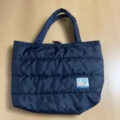 familiar 銀行ノベルティ　ネイビー キルティングトートバッグ