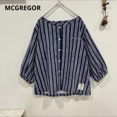 MCGREGOR ブラウス　トップス　ストライプ　ストライプ　 ネイビー