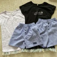 Ｔシャツ　短パン　お揃い　4点　セット　女の子　服　110 130