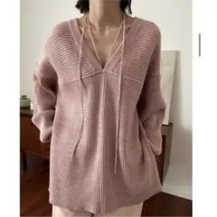 MIX COLOR STRING WIDE KNIT TOPS clane