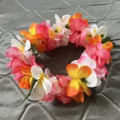 カラフルな花冠 ヘアアクセサリー　ミックスプルメリア　レイポオ　ハク