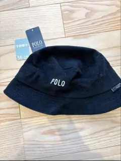 黒 バケットハットコーデュロイ素材 POLO 帽子、ハット
