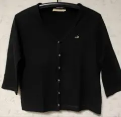 美品　CROCODILE 　ブラック カーディガン七分袖 Mサイズ
