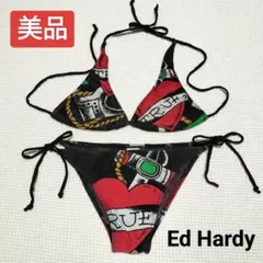 ☆ Ed Hardy エドハーディー ビキニ セパレート 水着 総柄 ピンク M ☆ Ed Hardy エドハーディー ビキニ セパレート 水着 総柄