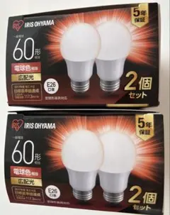 IRIS OHYAMA LED電球 LDA7L-G-6T62P 2個入り×2箱