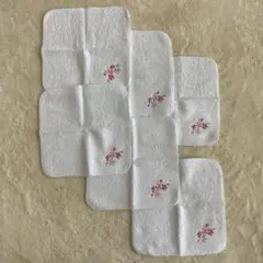 花柄刺繍桜ミニタオル 6枚セット