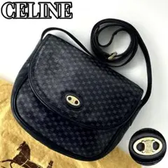 【美品】セリーヌ ショルダーバッグ マカダム柄 トリオンフ ゴールド金具 レザー