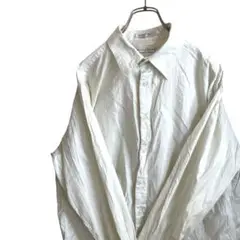 無地　GEOFFREY BEENE 長袖シャツ　ホワイト　L
