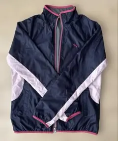 Puma レディースL ウィンドブレーカー ネイビー/ピンク