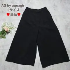 良品　エージーバイアクアガール　ワイドパンツ　ガウチョパンツ　S　黒　シンプル