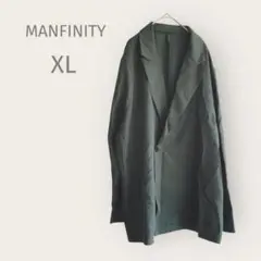 MANFINITY 【XL】深緑　テーラードジャケット　化繊　春夏　シンプル