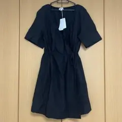 【新品】COS 半袖 ワンピース ひざ丈ワンピース タグ付き ブラック【M】
