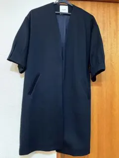 CLANE 5分袖 ロング ノーカラーコート