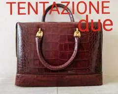 TENTAZIONEdueクロコダイル型押レザーハンドバッグ