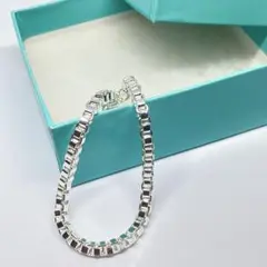 【ラスト1】シルバーブレスレット ベネチアン　19センチ