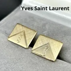 【イヴ・サンローラン】YSL ロゴ カフス ゴールドカラー ビジネス 結婚式