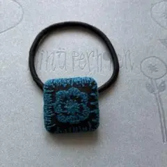 ミナペルホネン good old ブルー □型ヘアゴム ハンドメイド