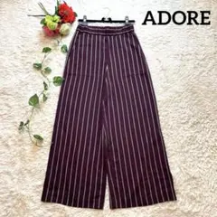 adore アドーア ダブルサテンストライプパンツ パンツ ボルドー 38