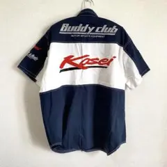 美品【FIRST Racing Team】 KOSEI ボタンシャツ 刺繍ロゴＭ