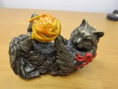 【猫と鼠と燭台と】オーストリア アンティーク ヴィエナブロンズ 猫と鼠 彫刻 猫と鼠と燭台と / Antique Cold Painted Vienna Bronze