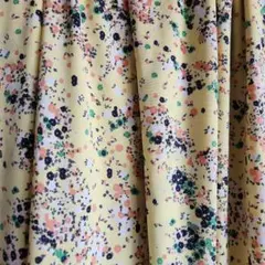 最終SALEイエロー 花柄 ニット生地