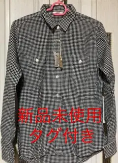 新品チェックシャツ 黒白