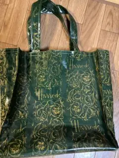 Harrods グリーン 花柄 トートバッグ