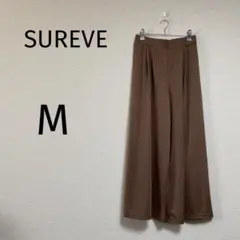 530/シュリーブ イージーパンツ【M】茶色 ウエストゴム ストレッチ生地
