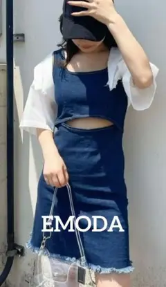 【EMODA】スイッチングコンパクトデニムワンピース