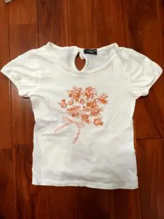 コムサイズム　花柄刺繍 110cm　 Tシャツ