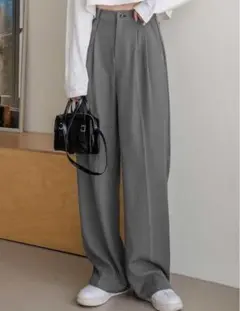 【不良品】センタープレスタックワイドパンツ[ai38] Mサイズ