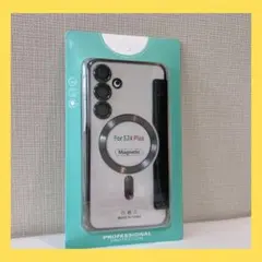 Galaxy S24 Plus Magnetic ケース ホワイト×ブラック