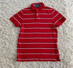 【美品】TOMMY HILFIGER 赤 ポロシャツ XS トミーヒルフィガー