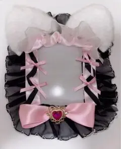 硬質ケース デコ リボン ピンク 黒 B6