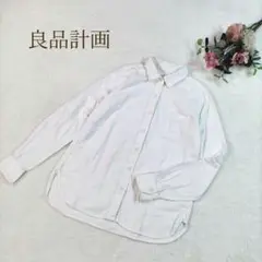 【リョウヒンケイカク】オフホワイト長袖シャツ Sサイズ ポケット付き