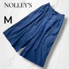 【NOLLEY'S】 デニムライクガウチョパンツ　ダークブルー ワイドパンツ M