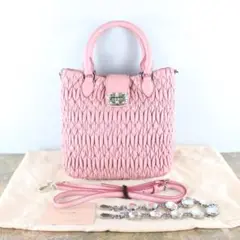 MIU MIU ミュウミュウナッパクリスタルレザー2wayショルダーバッグ