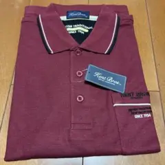 新品タグ付き Kent Polo 長袖ポロシャツ ボルドー系 M メンズ