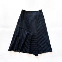 美品　ロートレアモン　（38）　スカート　ストライプ　アシンメトリー　膝下