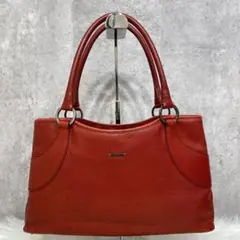 GUCCI グッチ レディース トートバッグ レザー レッド シルバープレート