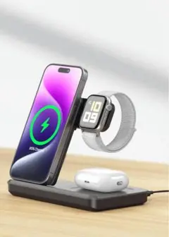 値下げ!スマホ、AppleWatch・AirPods ワイヤレス充電ステーション