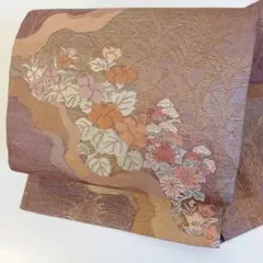 【春】11755s 袋帯 ススキと花文様