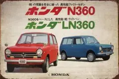 新品 ホンダ N360 LN360 ブリキ看板 レトロ インテリア コレクション