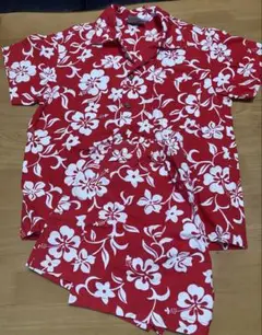 USA Sunwear 花柄アロハ赤上下　110位